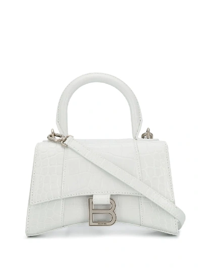 Shop Balenciaga Hourglass Xs Top-handle Bag In White
