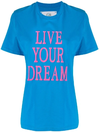 Shop Alberta Ferretti Slogan Short-sleeve T-shirt In Blue