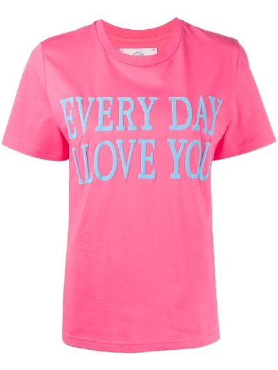 Shop Alberta Ferretti Slogan Short-sleeve T-shirt In Pink