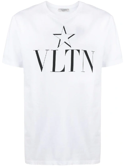 Shop Valentino Vltnstar Print T-shirt In White