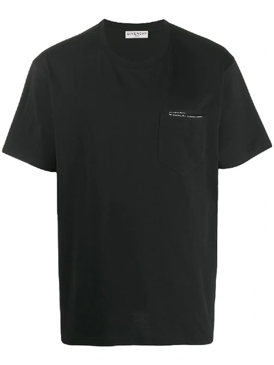 Shop Givenchy Ribbon Trimmed Logo T-shirt In Black