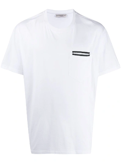 Shop Givenchy Ribbon Trimmed Logo T-shirt In White
