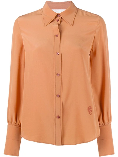 Shop Chloé Pointed Collar Shirt In Neutrals