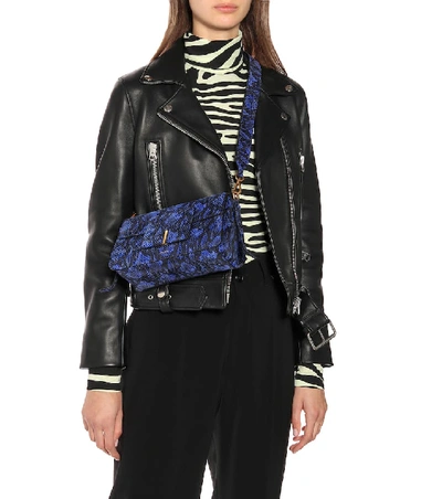 Shop Wandler Georgia Leather Shoulder Bag In Blue