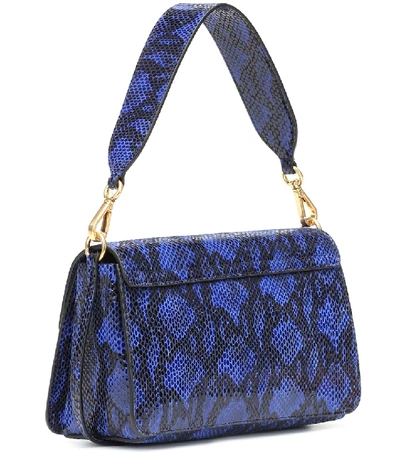 Shop Wandler Georgia Leather Shoulder Bag In Blue