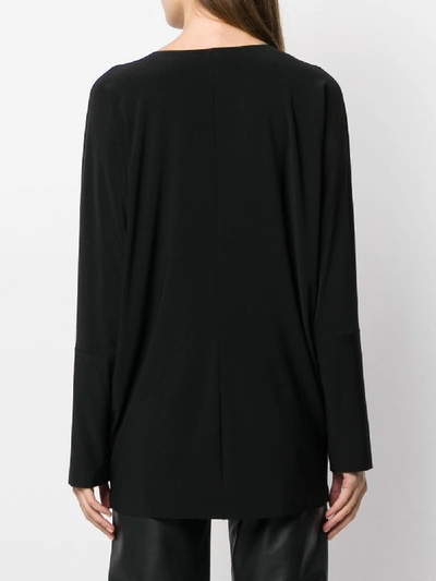 Shop Norma Kamali Deep V Neck Sweater In Black
