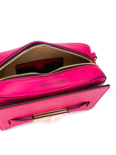 Shop Alexander Mcqueen Small Leather Camera Bag In Pink