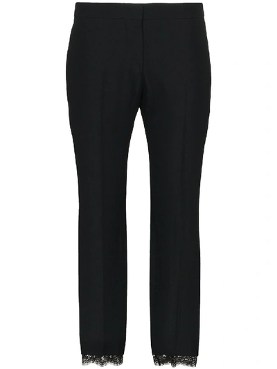 Shop Alexander Mcqueen Trousers With Lace Details In Black