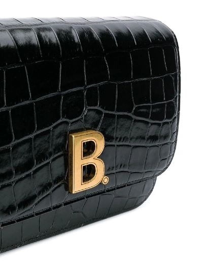 Shop Balenciaga B Bag Small Leather Pouch In Black