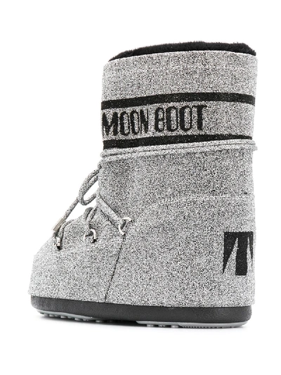 Shop Moon Boot Swarowski Snow Boots In Silver