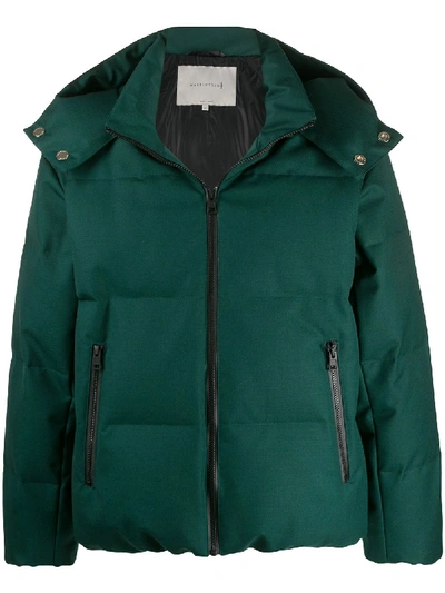 Shop Mackintosh Hooded Down Jacket In Green