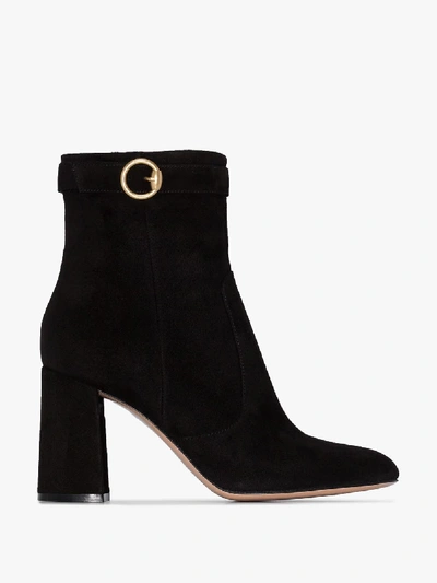 Shop Gianvito Rossi Black 85 Suede Ankle Boots