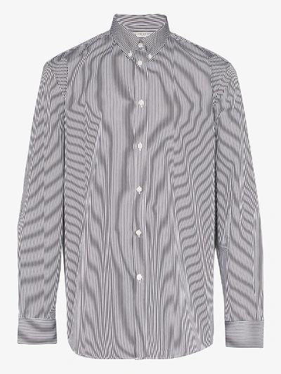 Shop Givenchy Logo Print Striped Shirt In White