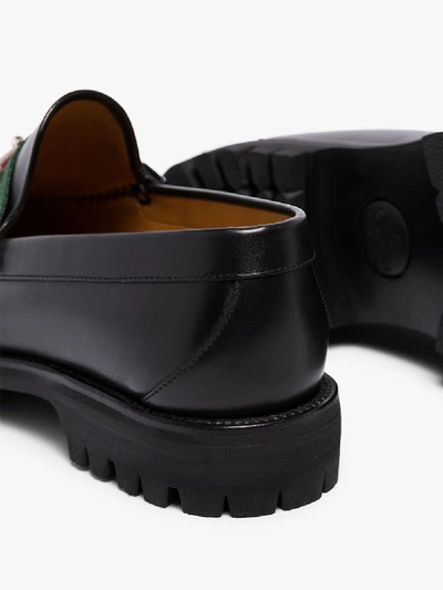 Shop Gucci Black Alfons Leather Loafers