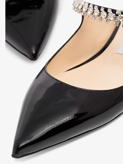 Jimmy Choo Bing Embellished Patent Leather Slides In Black