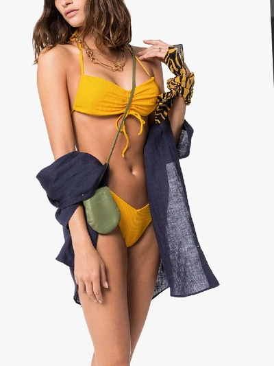 Shop Frankies Bikinis Ruby V-cut Bikini Bottoms In Yellow