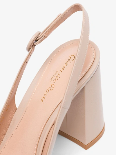 Shop Gianvito Rossi Neutral Slingback Leather Pumps In Neutrals