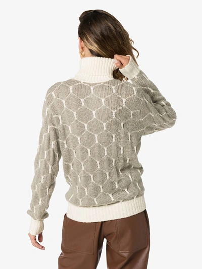 Shop See By Chloé Honeycomb Knit Turtleneck Sweater In Neutrals