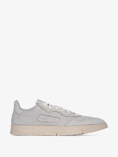 Shop Adidas Originals Grey Sc Premiere Leather Sneakers