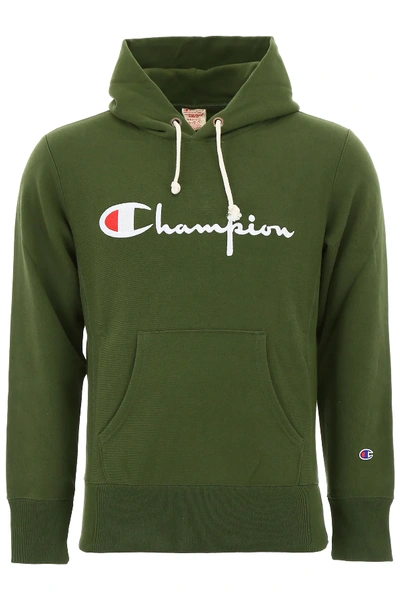 Shop Champion Hoodie In Green