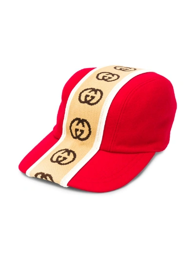 Shop Gucci Interlocking G Stripe Hat In Red