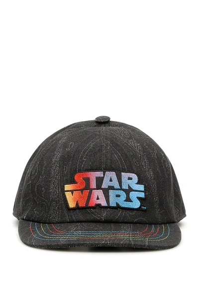Shop Etro Star Wars Baseball Cap In Black,grey