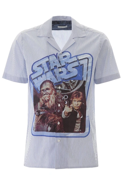 Shop Etro Star Wars Shirt In Light Blue,white