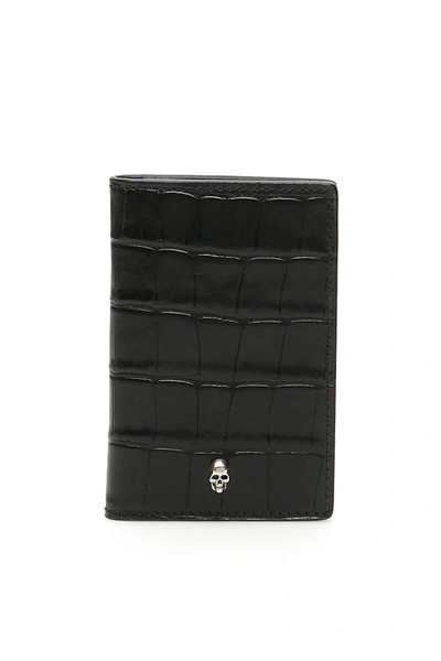 Shop Alexander Mcqueen Skull Bi-fold Cardholder In Black