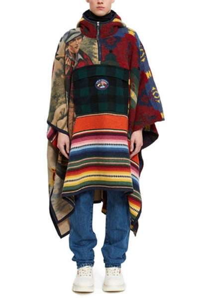 Shop Polo Ralph Lauren Opening Ceremony Hood Poncho In Pattern Multi