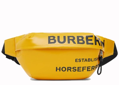 Pre-owned Burberry  Bum Bag Horseferry Print Medium Yellow