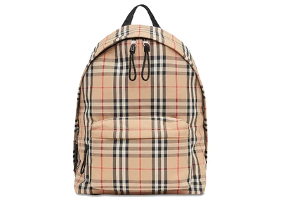 Pre-owned Burberry  Vintage Check Nylon Backpack Archive Beige