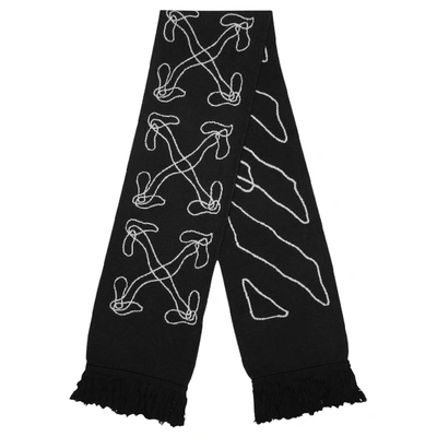 Pre-owned Off-white Abstract Arrow Scarf Black/white