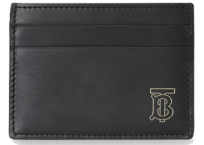 Pre-owned Burberry Monogram Motif Leather Card Case 4 Slot Black