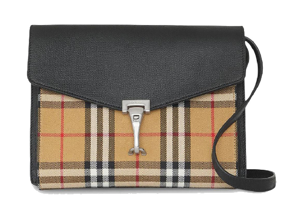 burberry small vintage check and leather crossbody bag