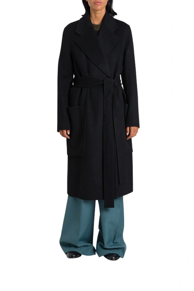 Shop Acne Studios Black Wool Coat