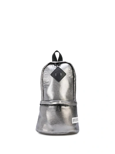 Shop Mostly Heard Rarely Seen One Shoulder Backpack In Silver