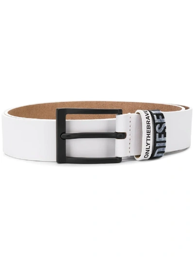 Shop Diesel Matte Logo Belt In White