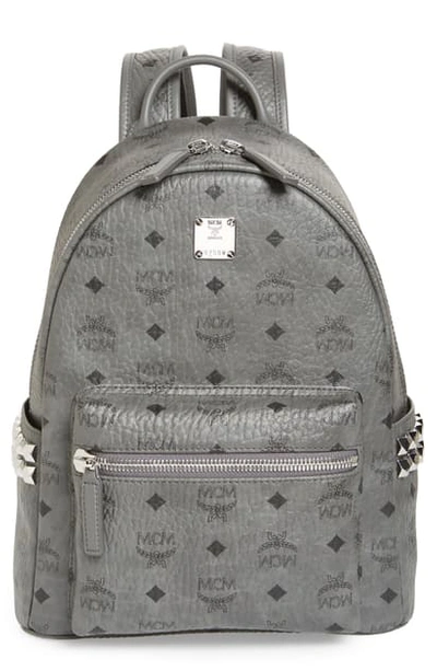 Shop Mcm Small Stark Side Stud Backpack - Grey In Phantom Grey