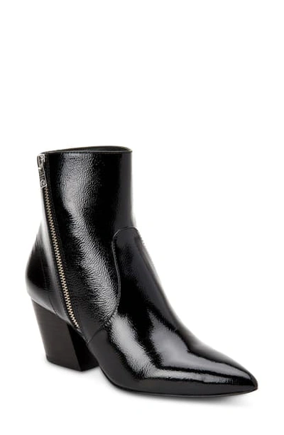 Shop Allsaints Aster Bootie In Black Patent Leather