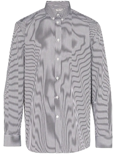Shop Givenchy Logo Patch Stripe Shirt In White