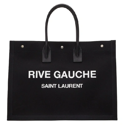 Shop Saint Laurent Black Rive Gauche Noe Tote In 1070 Black