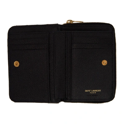 Shop Saint Laurent Black Small Compact Monogramme Wallet In 1000 Black