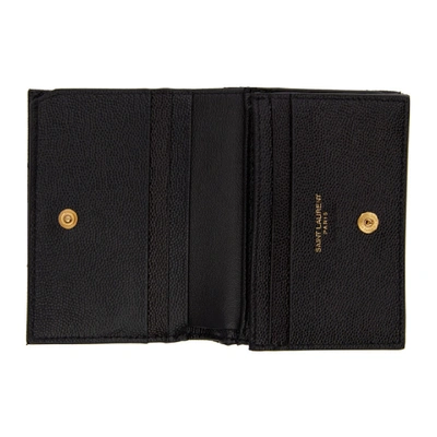 Shop Saint Laurent Black Monogramme Flap Card Holder In 1000 Black