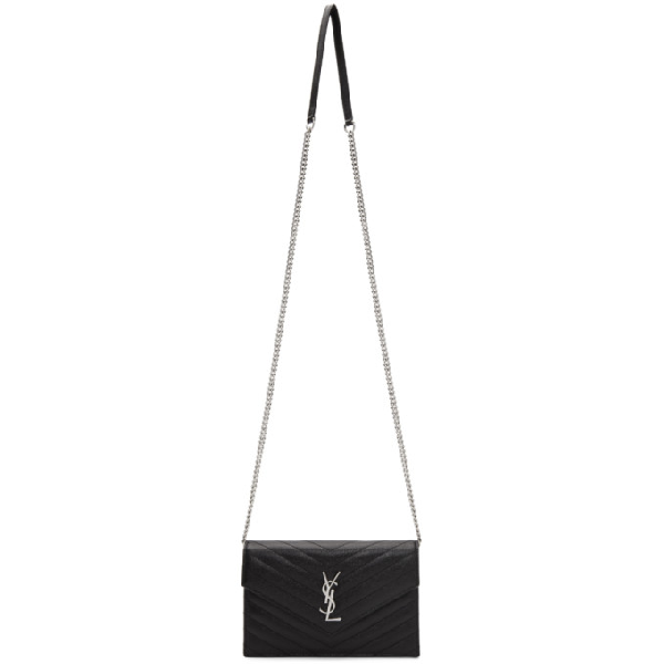 saint laurent black envelope chain bag