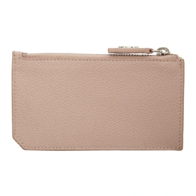 Shop Saint Laurent Pink Fragment Zipped Card Holder In 6951 Marble