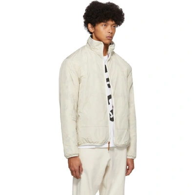 Shop John Elliott Reversible White Polar Fleece Memphis Jacquard Zip-up Jacket In Memphisjacq