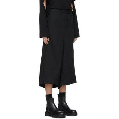 Shop Regulation Yohji Yamamoto Black R-flare Cullotes In 1 Black