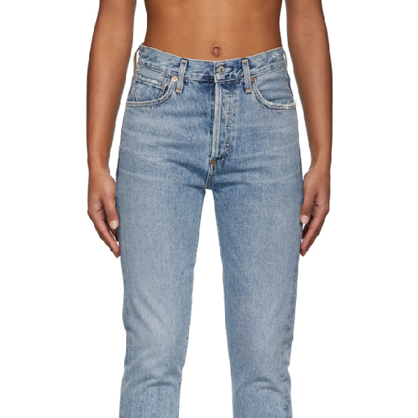 Citizens Of Humanity Blue Liya High Rise Classic Fit Jeans In Archive Modesens