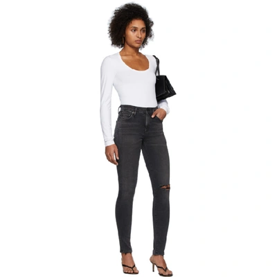 Shop Citizens Of Humanity Black Rocket Mid-rise Skinny Jeans In Lithe