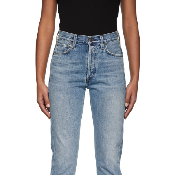 Citizens Of Humanity Blue Charlotte High Rise Straight Jeans In Wynwood Modesens
